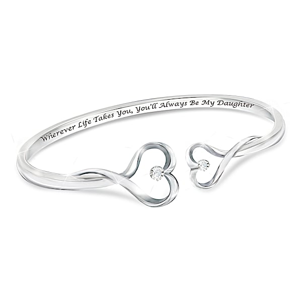 Always My Daughter Heart-Shaped Diamond Bracelet