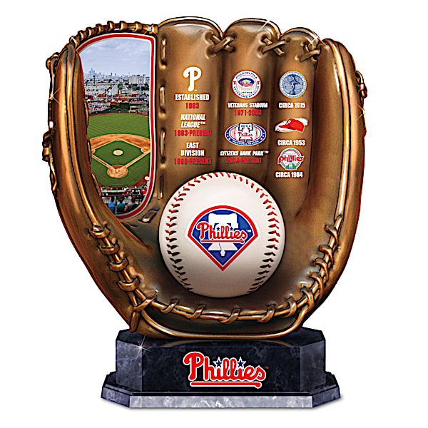 Phillies Cold Cast Bronze Commemorative Baseball Glove Sculpture: 1 of 5000