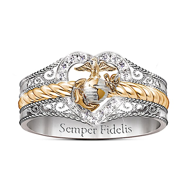 Forever Faithful Women's Marine Corps Diamond Ring