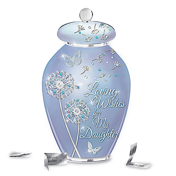 Loving Wishes For My Daughter Heirloom Porcelain Musical Wish Jar