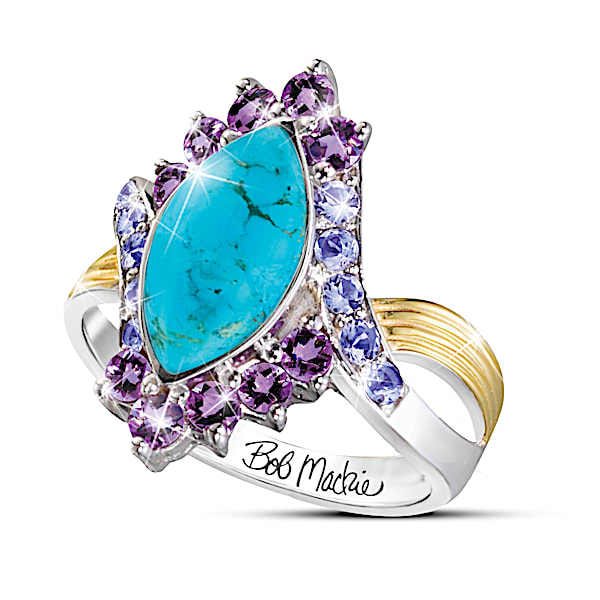 Bob Mackie Turquoise Majesty Women's Genuine Gemstone Ring