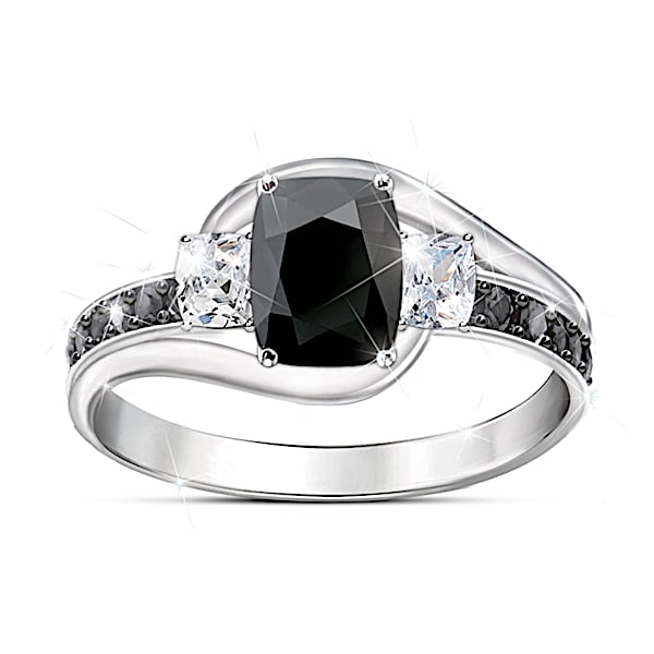Black Velvet Women's Black Spinel Gemstone Ring