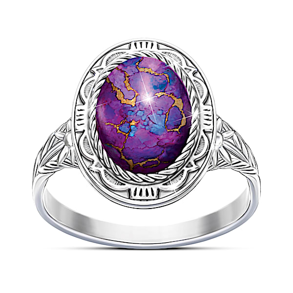 Santa Fe Sunrise Women's Purple Mojave Turquoise Ring
