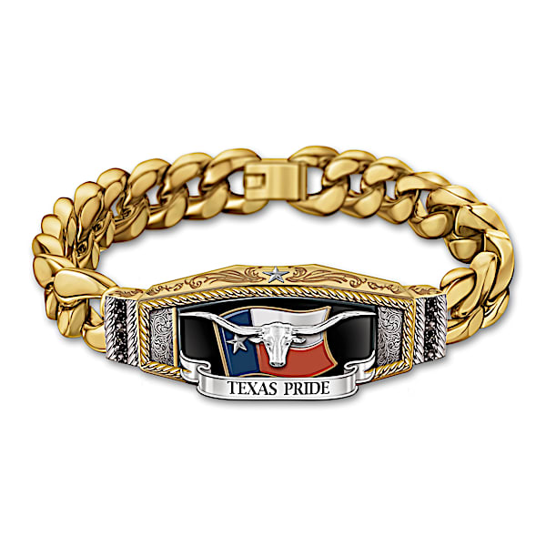Texas Pride Men's Stainless Steel Bracelet