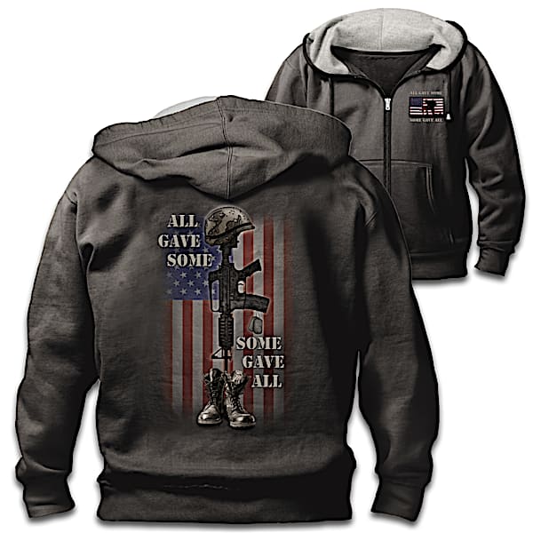 All Gave Some Men's Patriotic Cotton Blend Hoodie