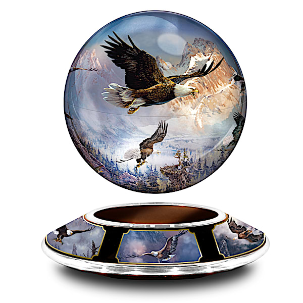 Ted Blaylock Soaring Majesty Levitating Globe Eagle Sculpture