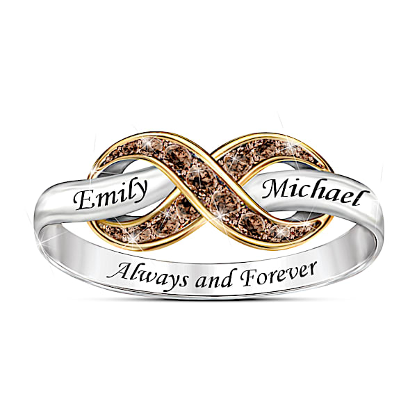 Always & Forever Women's Personalized Mocha Diamond Ring - Personalized Jewelry