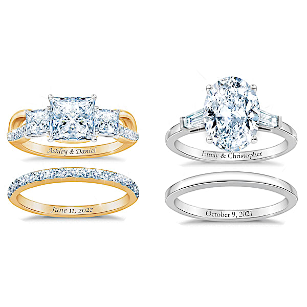 Alfred Durante From This Day Bridal Ring Set Personalized With Your Choice Of 5 Ring Styles, 3 Cuts & 3 Settings In Platinum Or