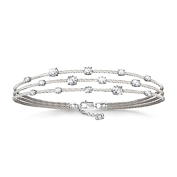 Starry Night Diamonesk Women's Twisted Cable Bracelet