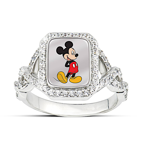 Disney On With The Show Mickey Mouse Crystal Ring