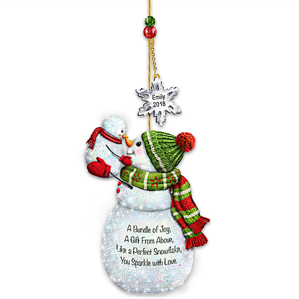 My Merry First Christmas Personalized Snowman Ornament