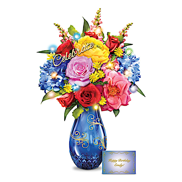 Celebration Lighted Bouquet With Personalized Card