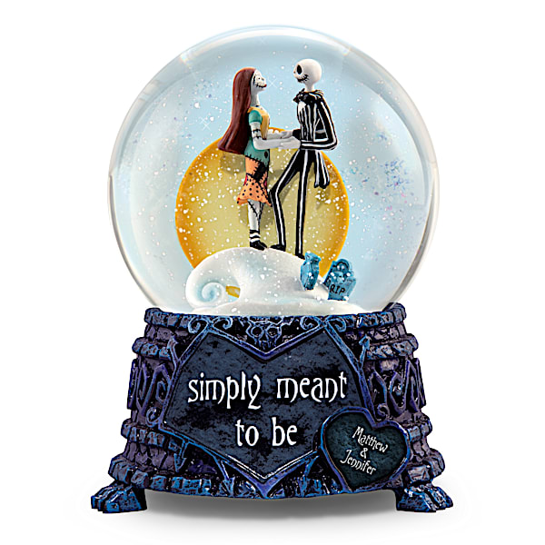 Jack And Sally Meant To Be Personalized Musical Snowglobe