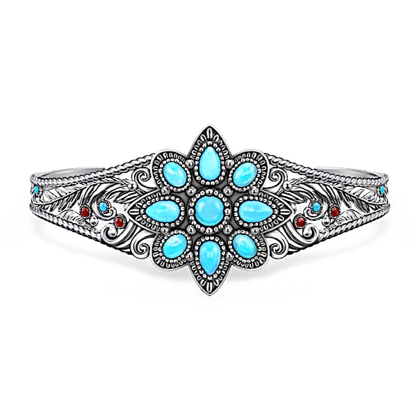 Morning Star Women's Genuine Turquoise Cabochon Bracelet