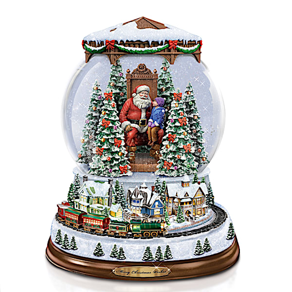 Thomas Kinkade A Visit With Santa Illuminated Snowglobe