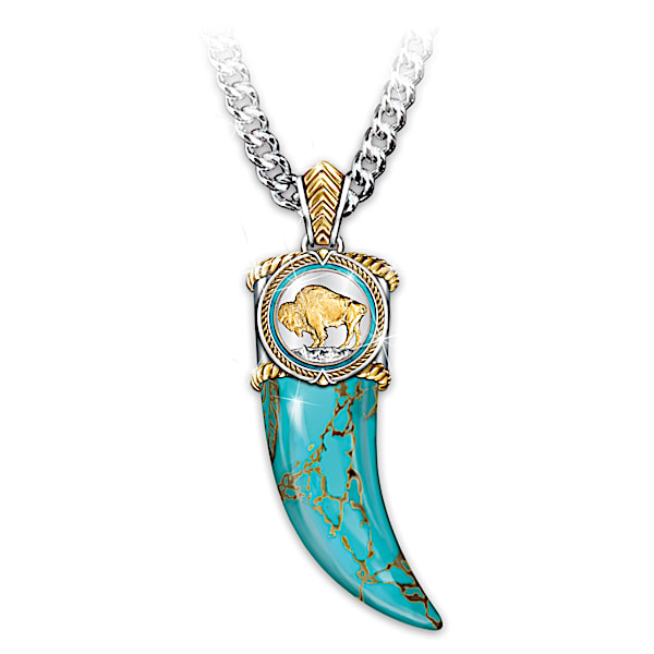 Spirit Of The West Genuine Turquoise Pendant Necklace