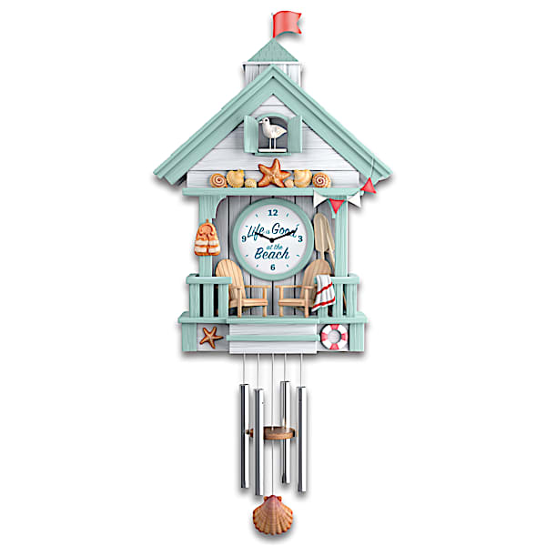 Life Is Good At The Beach Sculptural Cuckoo Clock