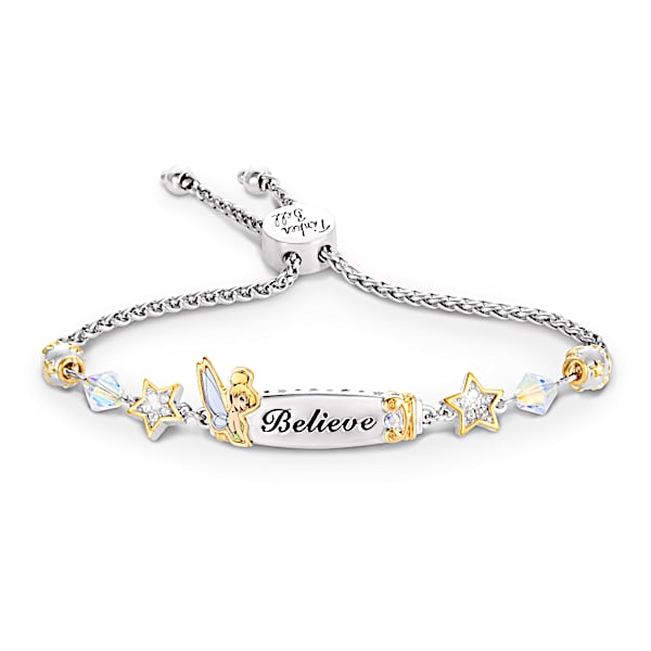 Tinker Bell Believe Bracelet With Crystal Beads And Charms