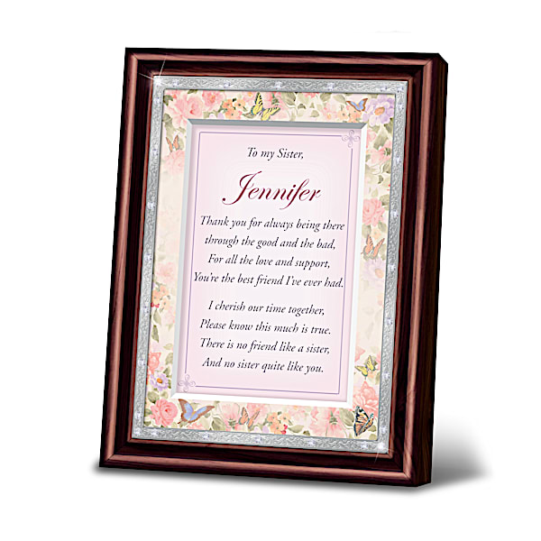 My Sister, My Best Friend Personalized Poem In Mahogany-Finished Frame
