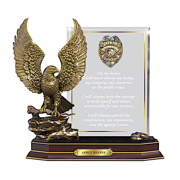 An Officer's Honor Sculpture With Personalized Plaque