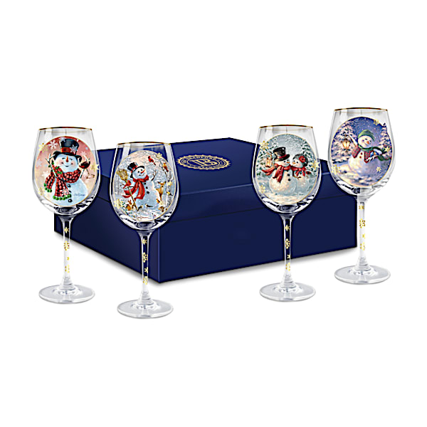 Dona Gelsinger Holiday Cheer Wine Glasses: Set of Four