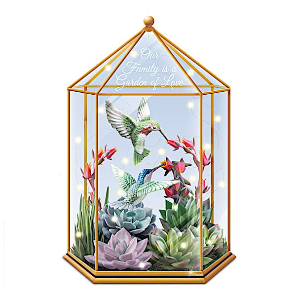 Lena Liu Illuminated Always In Bloom Succulent Terrarium