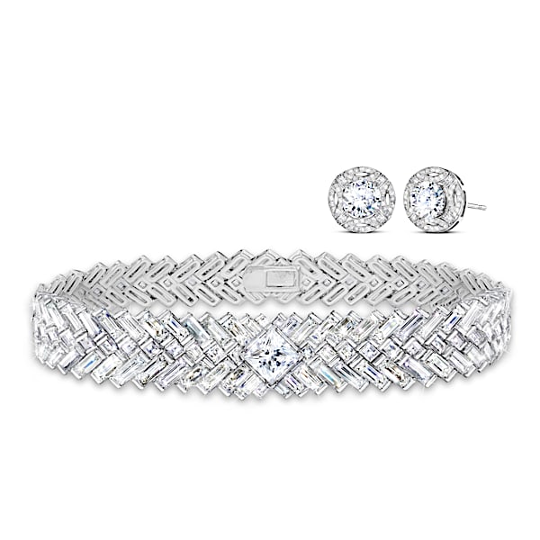 Love Reigns Royal Wedding-Inspired Diamonesk Earrings And Bracelet Set