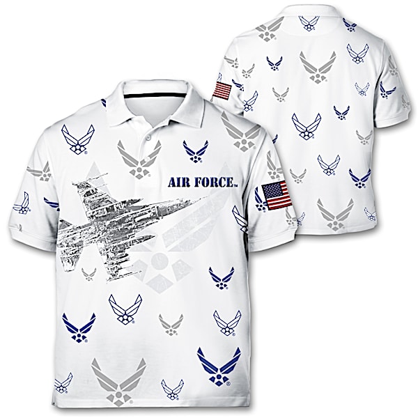 Air Force Pride Men's Polo Shirt With Embroidered Patch