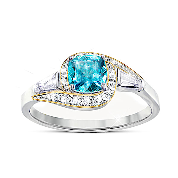 Caribbean Queen 2-Carat Apatite And White Topaz Ring