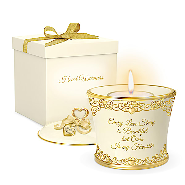 Our Love Story Personalized Porcelain Candleholder