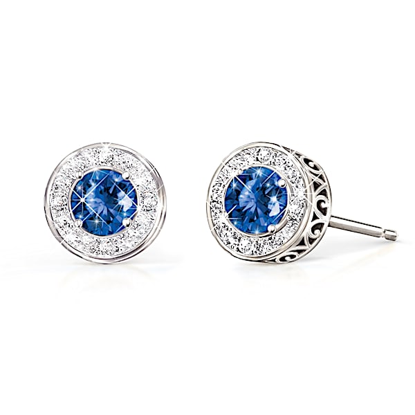 Classic Glamour Women's Birthstone & Diamond Earrings