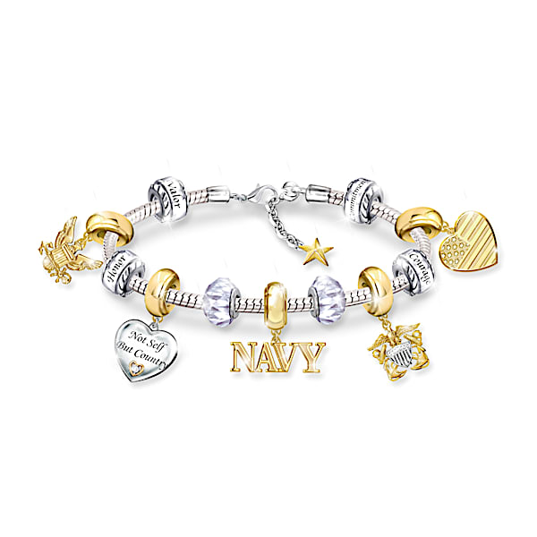 Pride Of The Navy Beaded Charm Bracelet