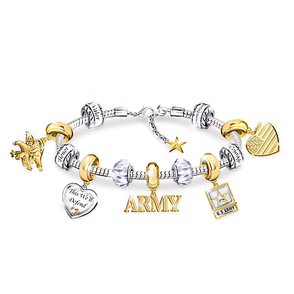 Pride Of The Army Charm Bracelet With Classic Army Symbols