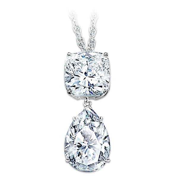 Queen Elizabeth-Inspired 40-Carat Diamonesk Pendant Necklace