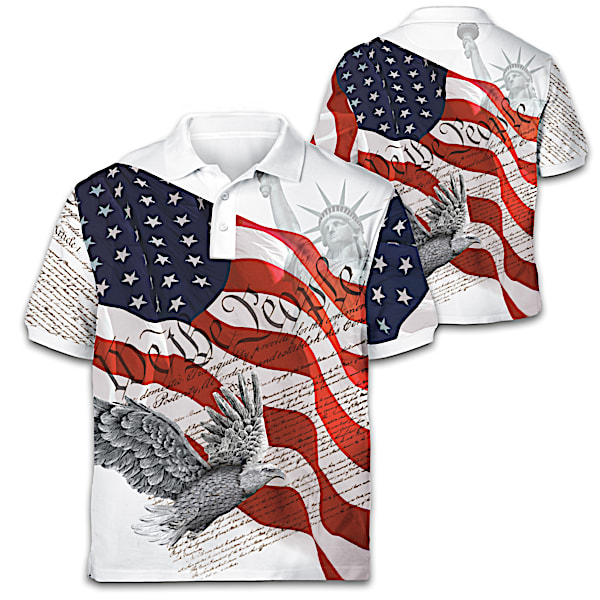 Spirit Of America Patriotic Men's Polo Shirt