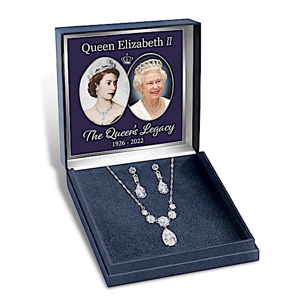 Royal Coronation Women's Diamonesk Necklace And Earrings Set