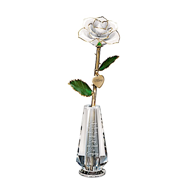 Personalized 24K Gold-Plated Remembrance Rose In Glass Vase