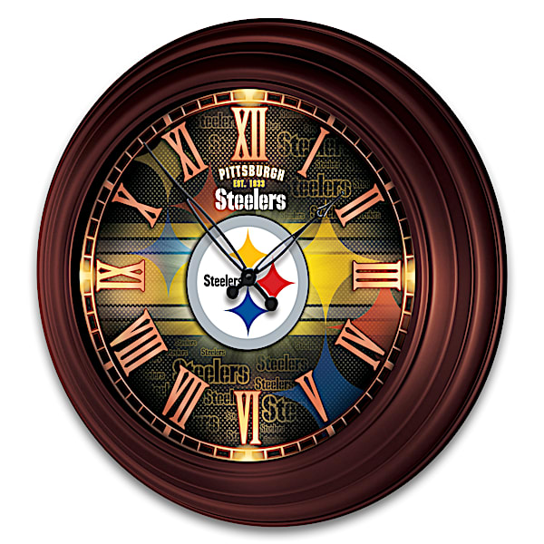 Pittsburgh Steelers Outdoor Illuminated NFL Atomic Wall Clock