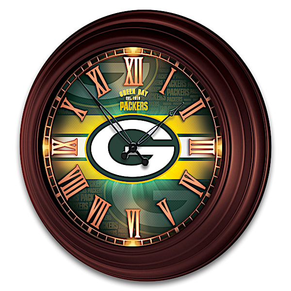 Green Bay Packers Illuminated Atomic Wall Clock