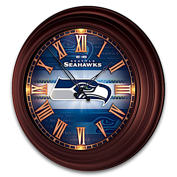 Seattle Seahawks Illuminated Atomic Wall Clock