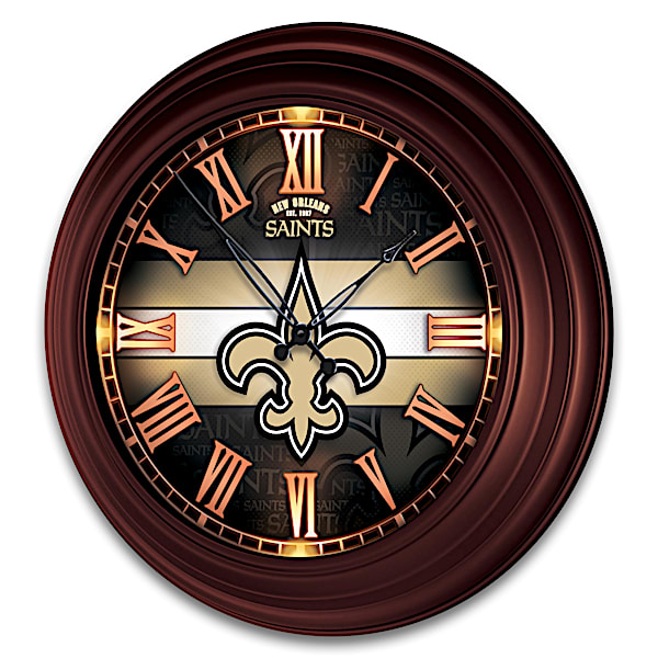 New Orleans Saints Illuminated Atomic Wall Clock