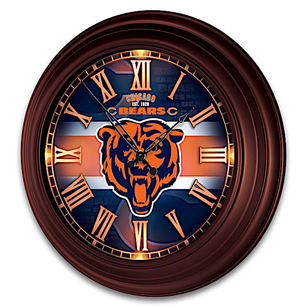 Chicago Bears Illuminated Atomic Wall Clock