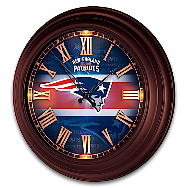 New England Patriots Outdoor Illuminated NFL Atomic Wall Clock