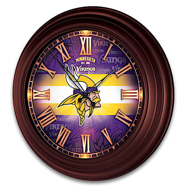 Minnesota Vikings Illuminated Atomic Wall Clock