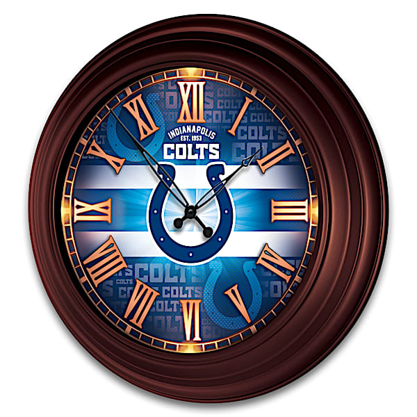 Indianapolis Colts Illuminated Atomic Wall Clock