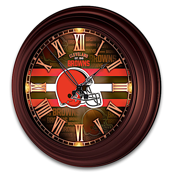 Cleveland Browns Illuminated Atomic Wall Clock