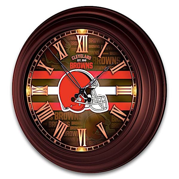 Cleveland Browns Illuminated Atomic Wall Clock