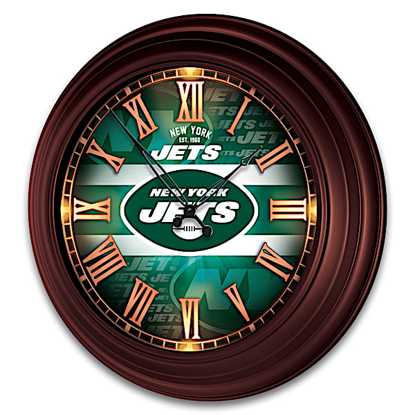 New York Jets Illuminated Atomic Wall Clock