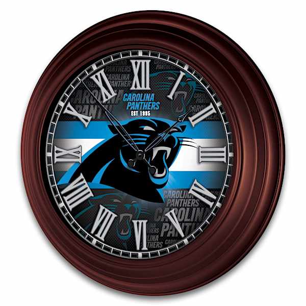 Carolina Panthers Illuminated Atomic Wall Clock