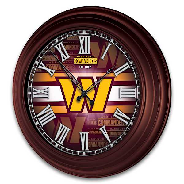 Washington Commanders Illuminated Atomic Wall Clock